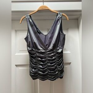 Vintage/Y2K sheen/metallic/ruched Express Top